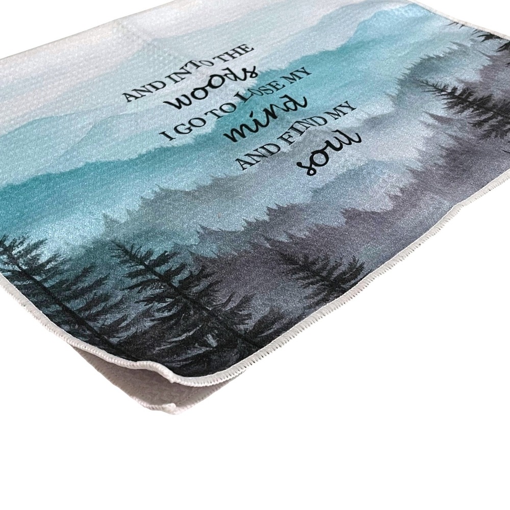 Into The Woods I Go John Muir Quote Kitchen Towel Mountain Forest Microfiber - Picture 2 of 4